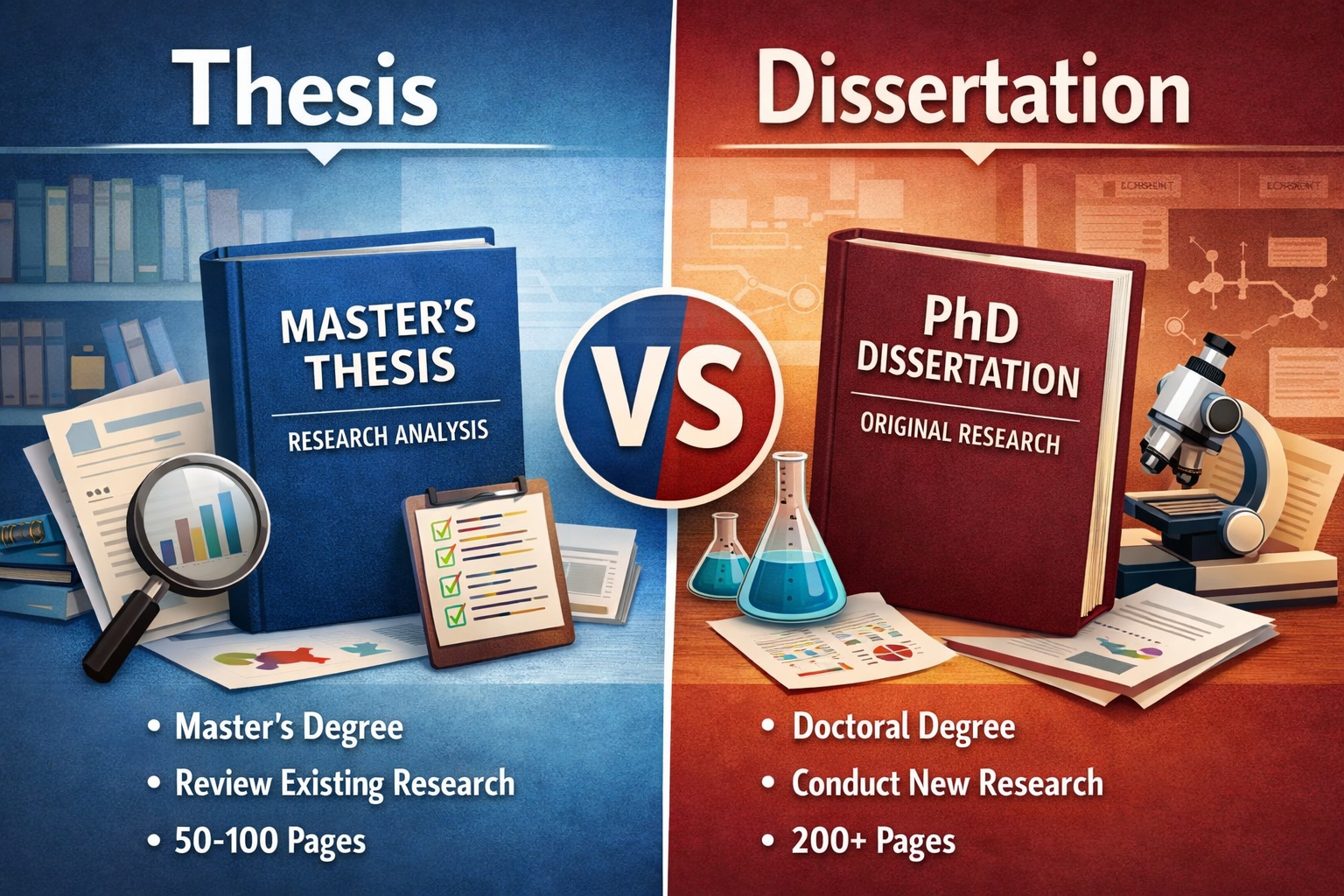 Thesis vs dissertation comparison