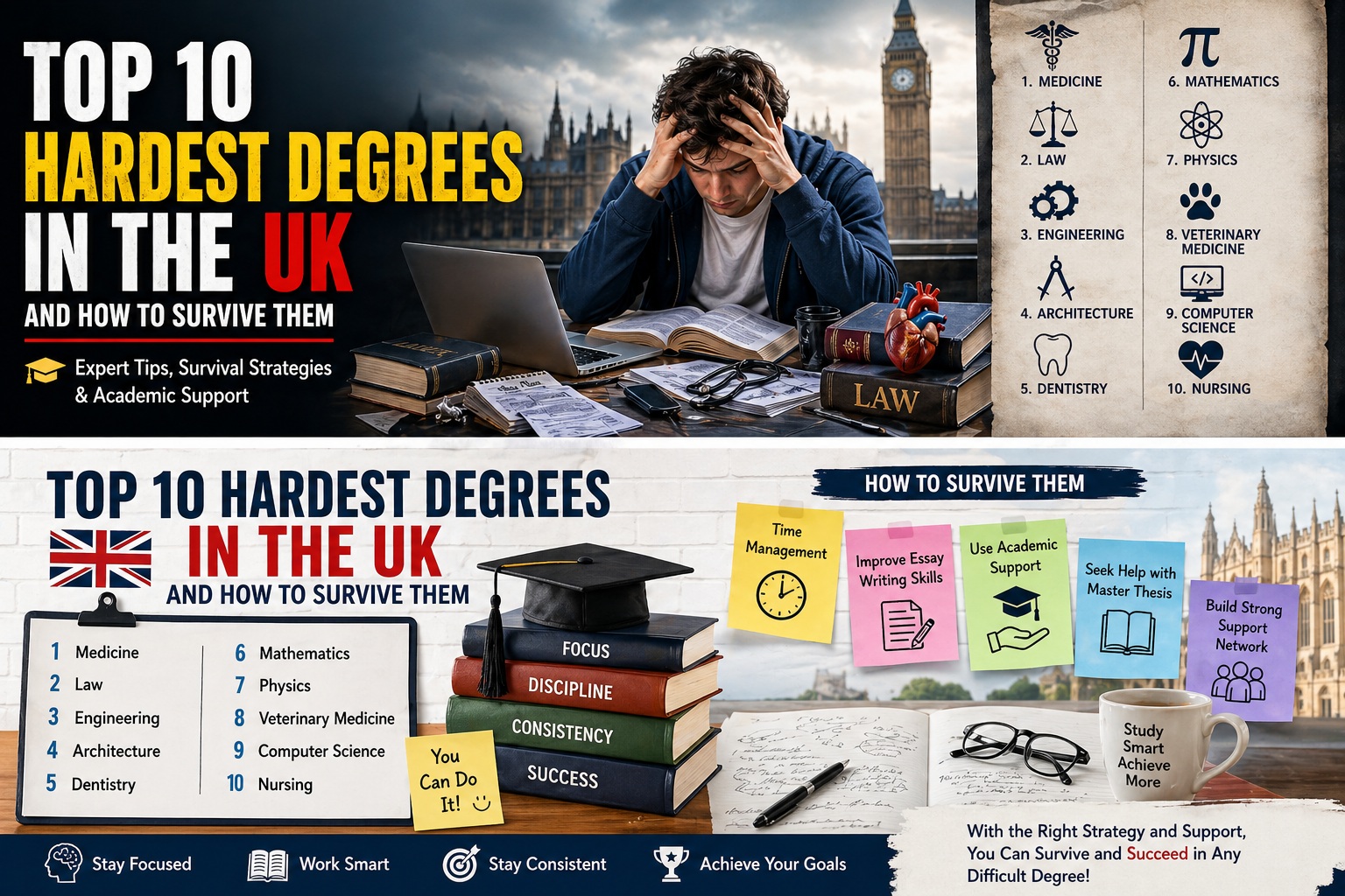 Top 10 Hardest Degrees in the UK and How to Survive Them