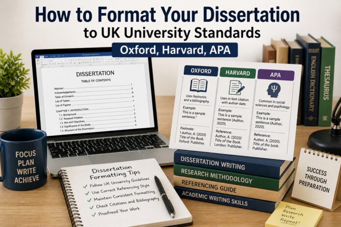 Dissertation Formatting UK: Oxford, Harvard & APA Guide