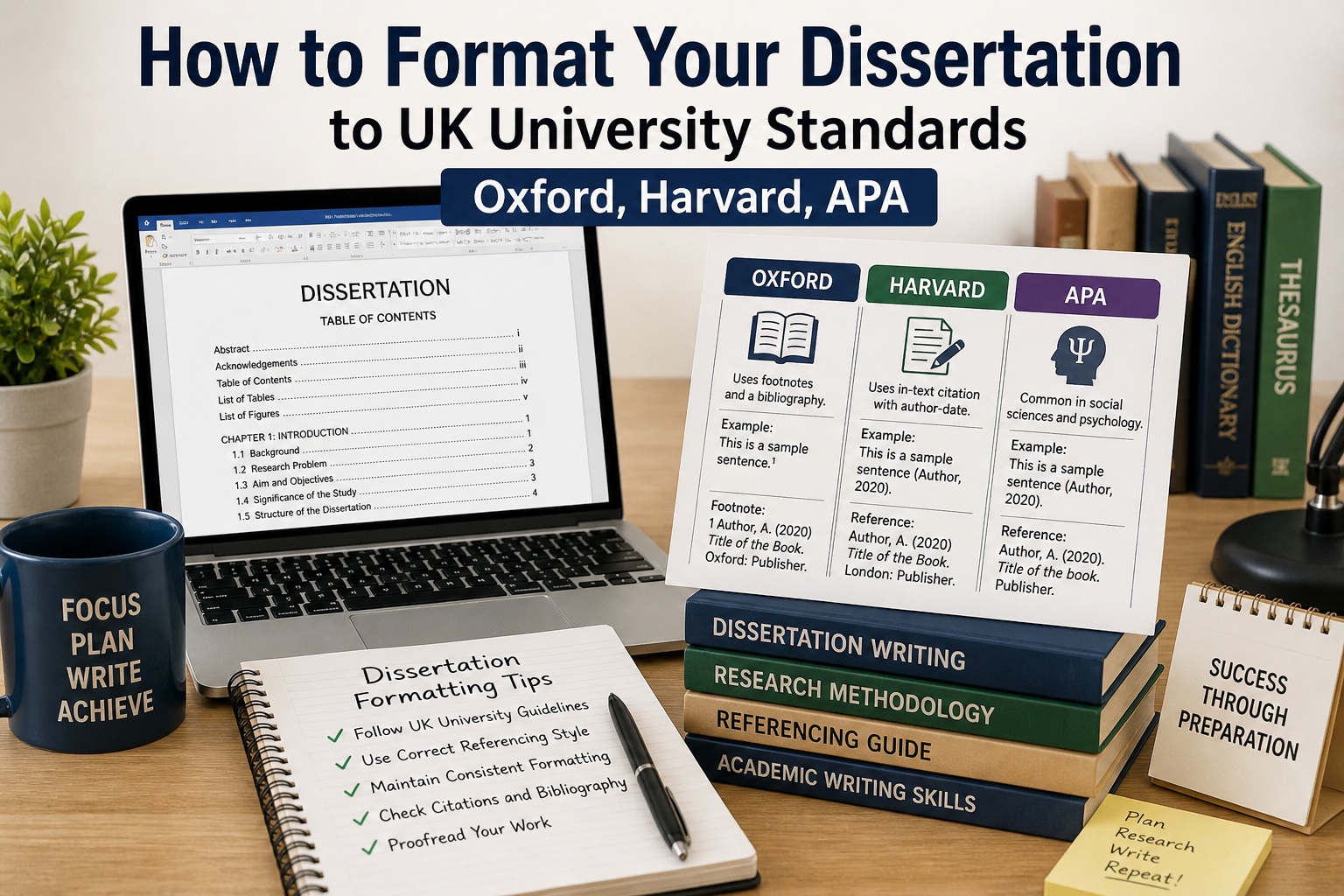 Dissertation Formatting UK: Oxford, Harvard & APA Guide