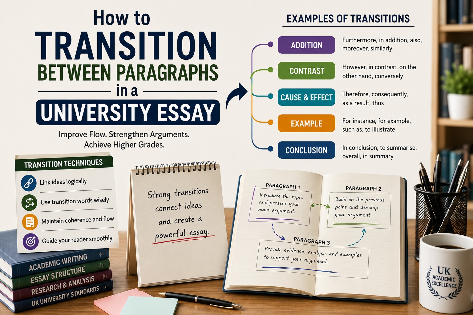 How to Transition Between Paragraphs in a University Essay