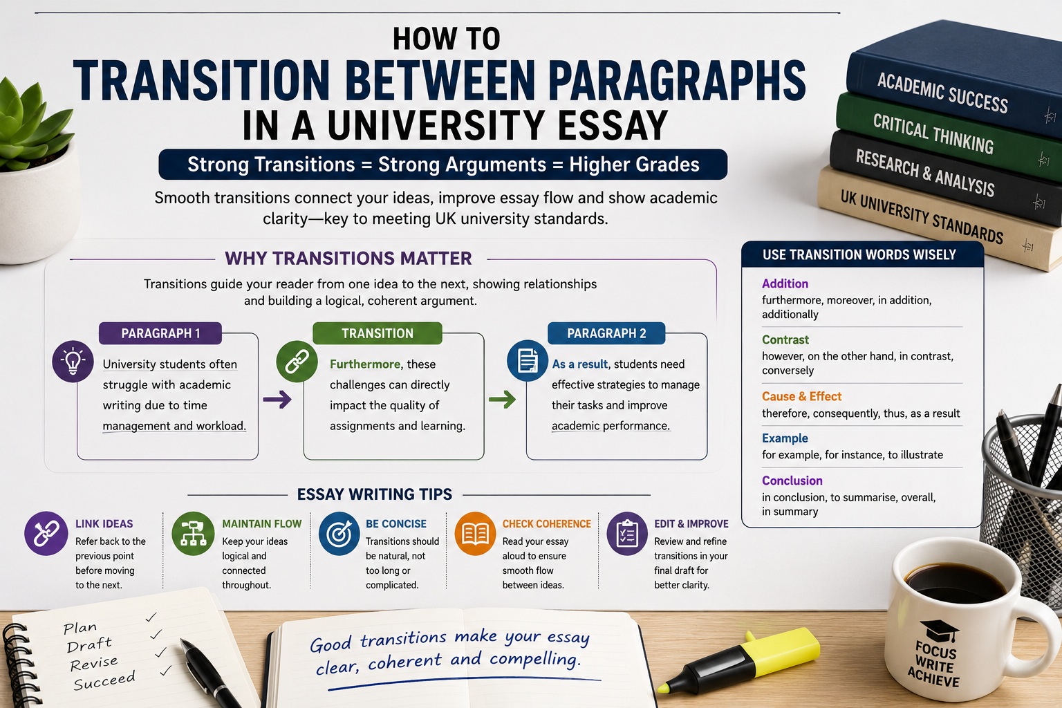 How to Transition Between Paragraphs in a University Essay